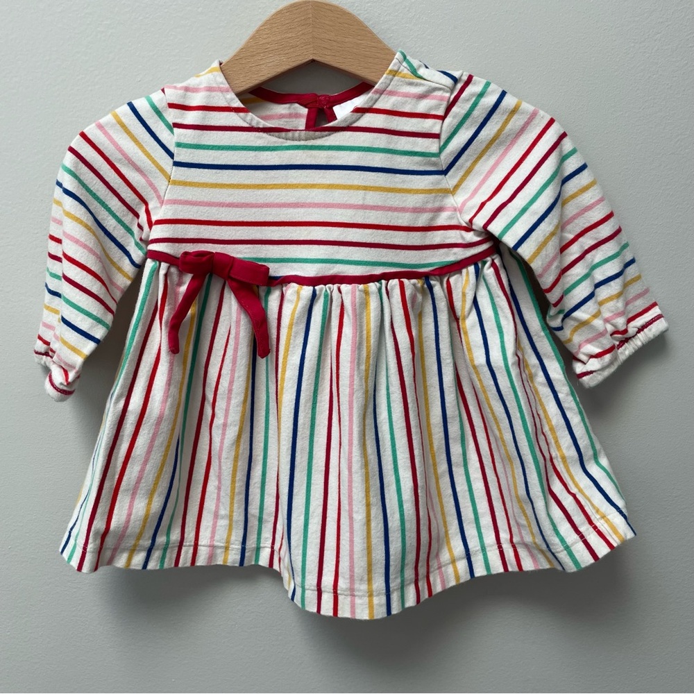Hanna Andersson rainbow stripe long sleeve twirl dress